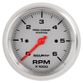 3-3/8" In-Dash Turteller, 0-6,000 Rpm, Marine Silver Ultra-Lite