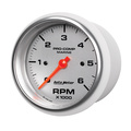 3-3/8" In-Dash Turteller, 0-6,000 Rpm, Marine Silver Ultra-Lite