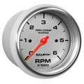 3-3/8" In-Dash Turteller, 0-6,000 Rpm, Marine Silver Ultra-Lite