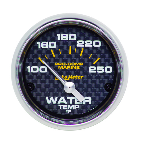 2-1/16" Vanntemperatur, 100-250 °F, Marine Carbon Fiber