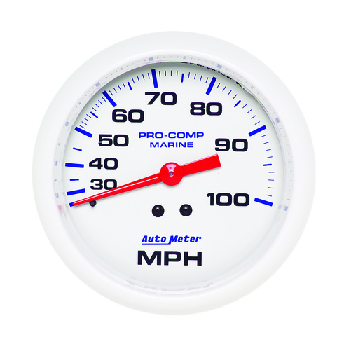3-3/8" Mechanical Hastighetsmåler, 0-100 Mph, Marine White
