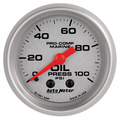 2-1/16" Oljetrykk, 0-100 Psi, Marine Silver Ultra-Lite