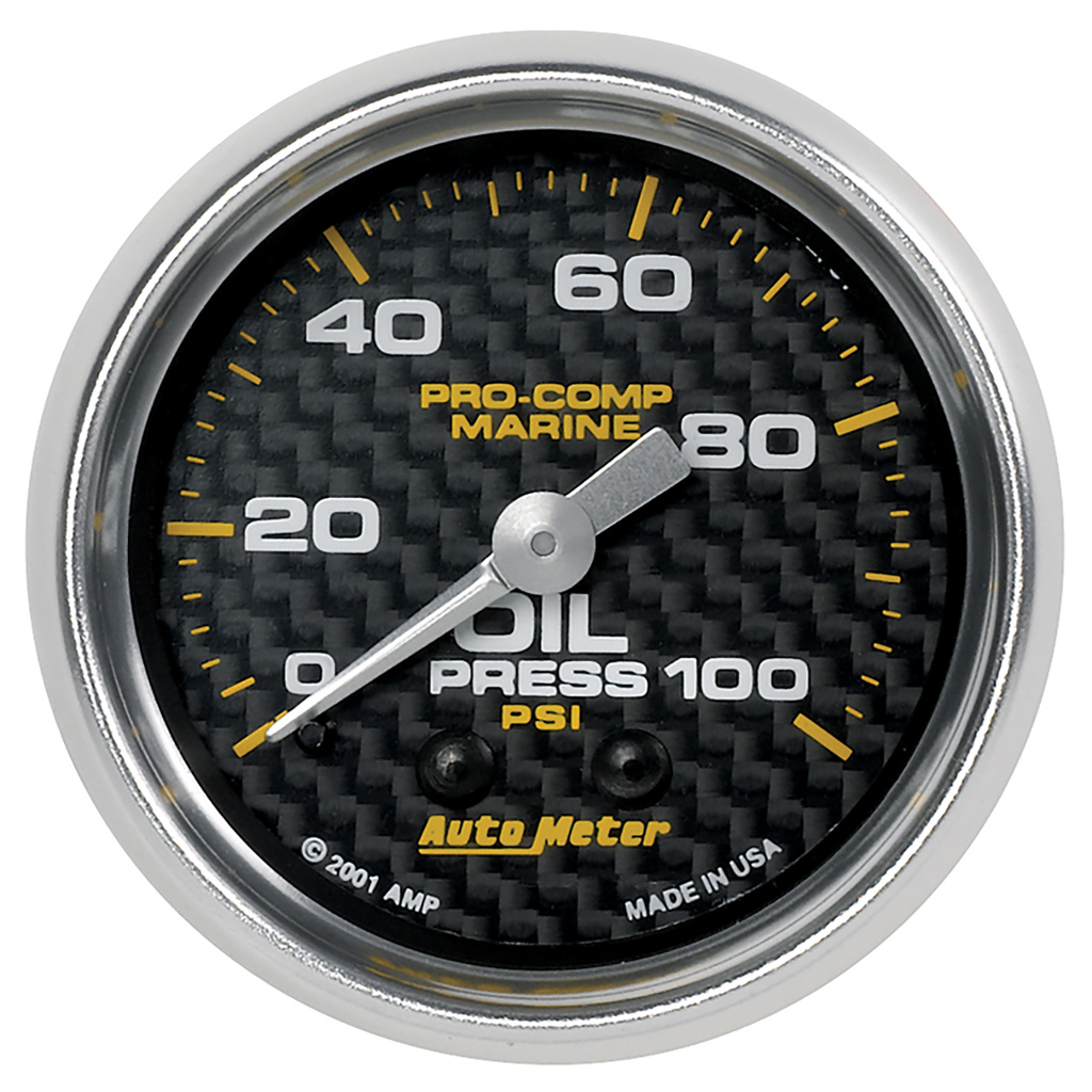 2-1/16" Oljetrykk, 0-100 Psi, Marine Carbon Fiber