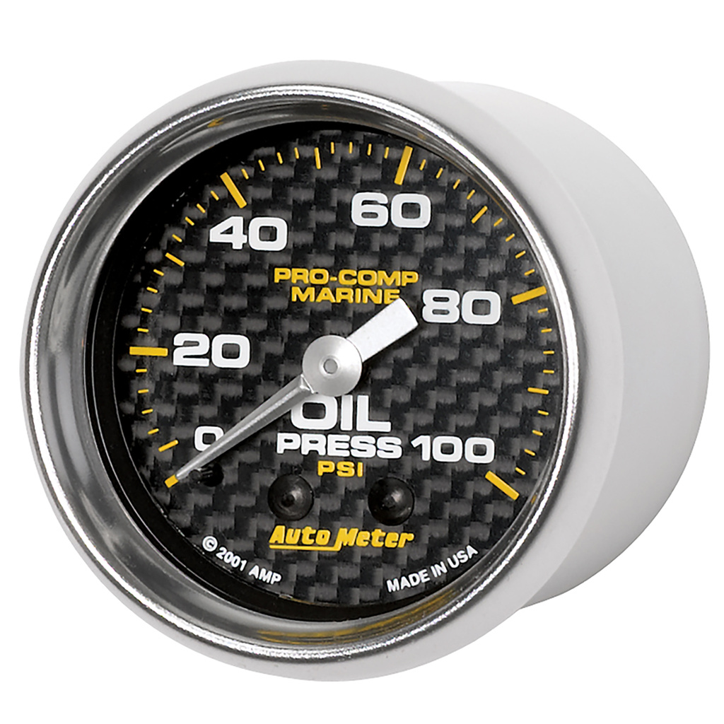 2-1/16" Oljetrykk, 0-100 Psi, Marine Carbon Fiber