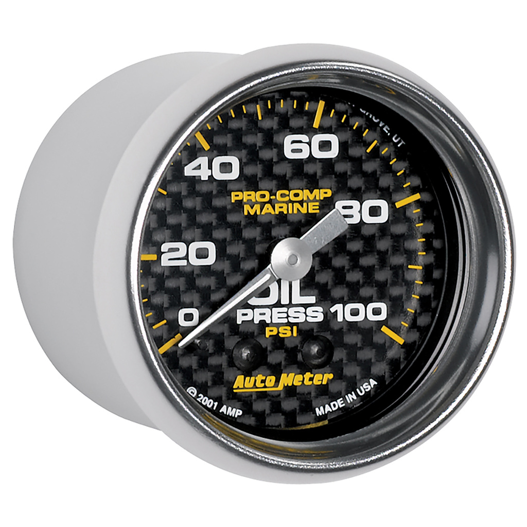 2-1/16" Oljetrykk, 0-100 Psi, Marine Carbon Fiber