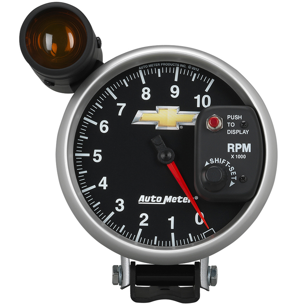 5" Turteller, 0-10,000 Rpm, Pedestal W/ Ext. Shift-Lite, Chevy Gold Bowtie