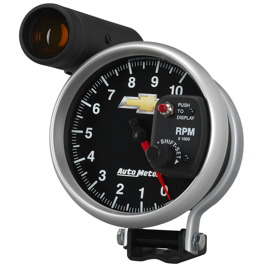 5" Turteller, 0-10,000 Rpm, Pedestal W/ Ext. Shift-Lite, Chevy Gold Bowtie