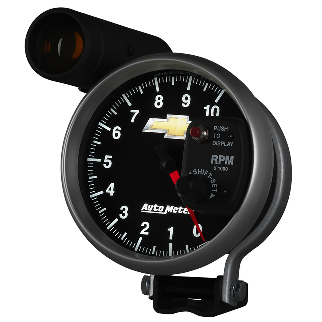 5" Turteller, 0-10,000 Rpm, Pedestal W/ Ext. Shift-Lite, Chevy Gold Bowtie