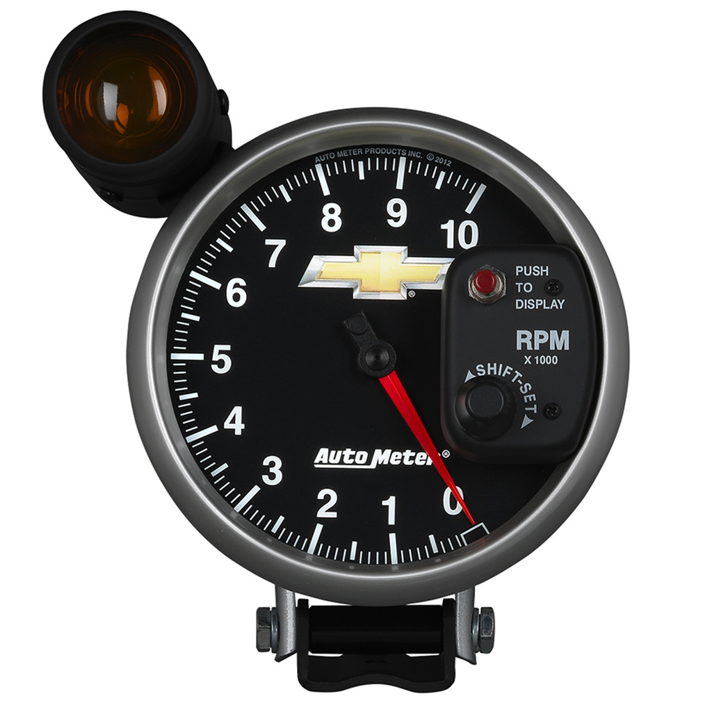 5" Turteller, 0-10,000 Rpm, Pedestal W/ Ext. Shift-Lite, Chevy Gold Bowtie