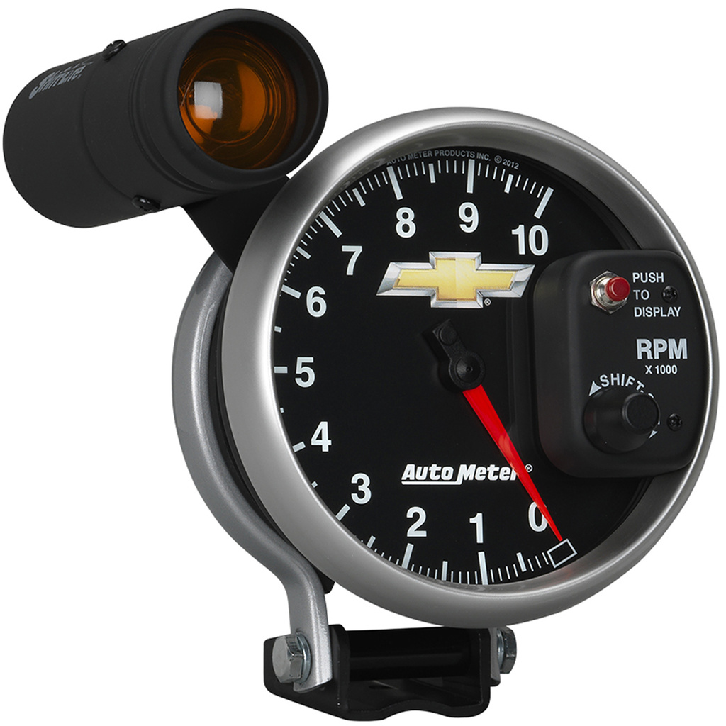 5" Turteller, 0-10,000 Rpm, Pedestal W/ Ext. Shift-Lite, Chevy Gold Bowtie