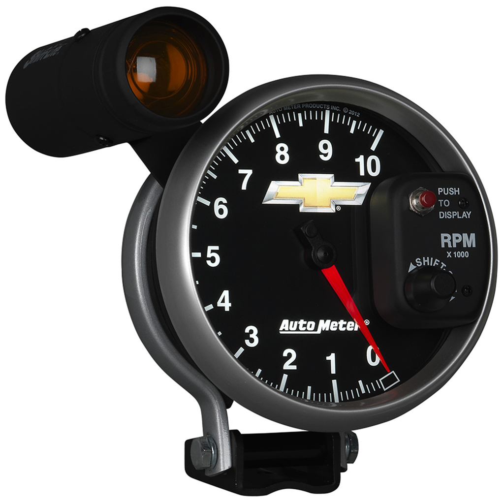 5" Turteller, 0-10,000 Rpm, Pedestal W/ Ext. Shift-Lite, Chevy Gold Bowtie