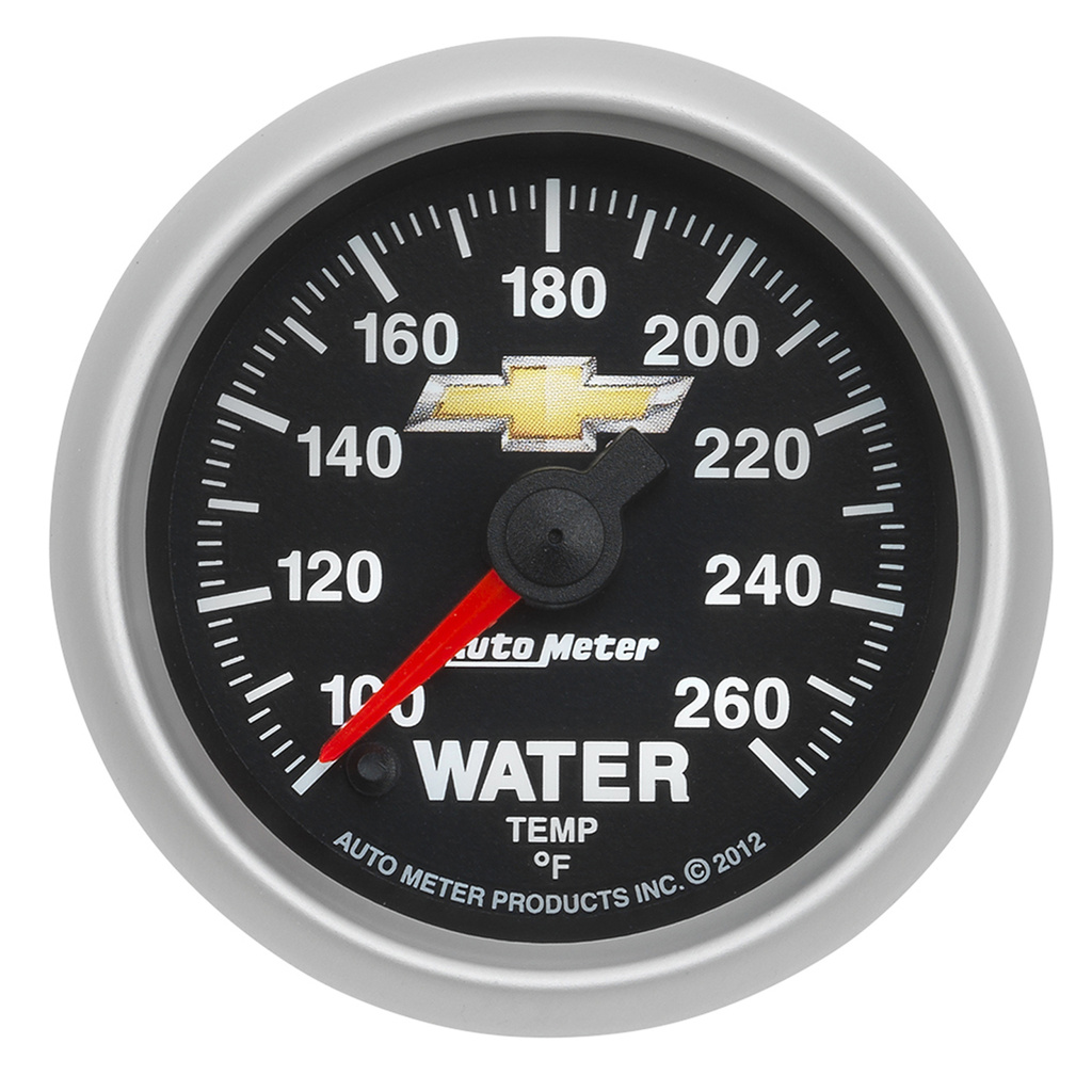 2-1/16" Water Temp, 100-260 °F, Digital Stepper Motor, Chevy Gold Bowtie