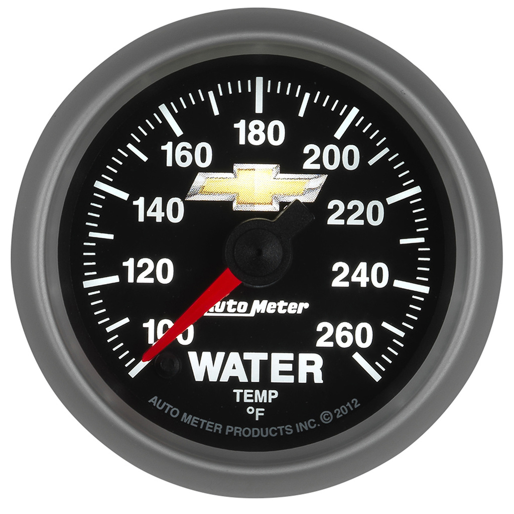 2-1/16" Water Temp, 100-260 °F, Digital Stepper Motor, Chevy Gold Bowtie