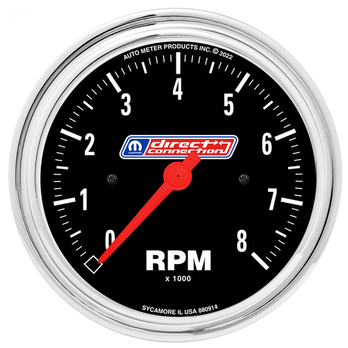 3-3/8" Tach, 8,000 Rpm, 4,6,8 Cyl, In-Dash, Mopar Direct Connection