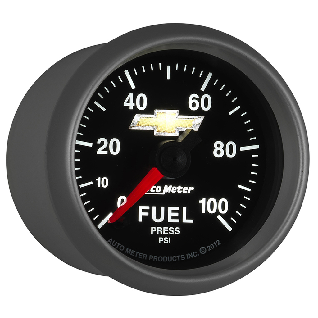 Fuel Press, 2-1/16", 100 Psi, Digital Stepper Motor, Chevy Gold Bowtie