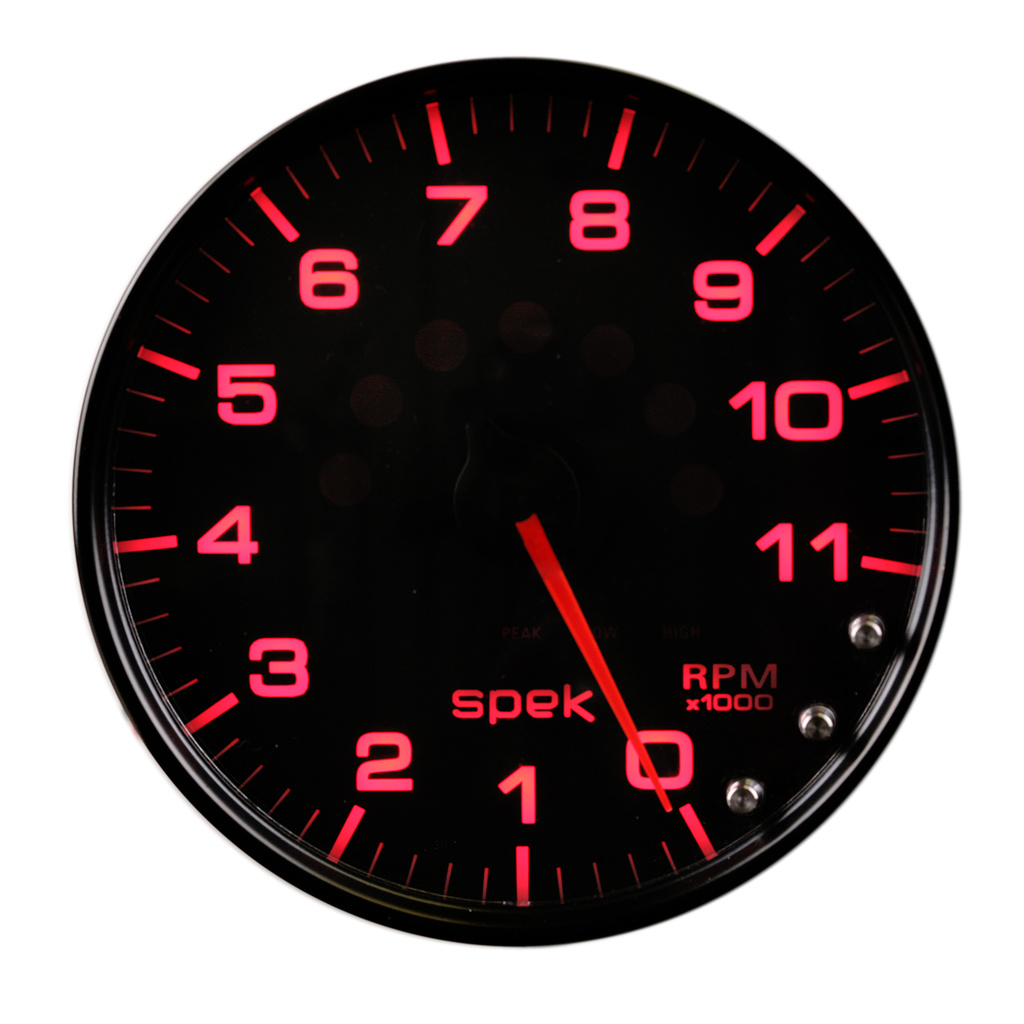 5" In-Dash Turteller, 0-11,000 Rpm, Spek-Pro, Black/Black