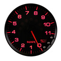 5" In-Dash Turteller, 0-11,000 Rpm, Spek-Pro, Black/Black