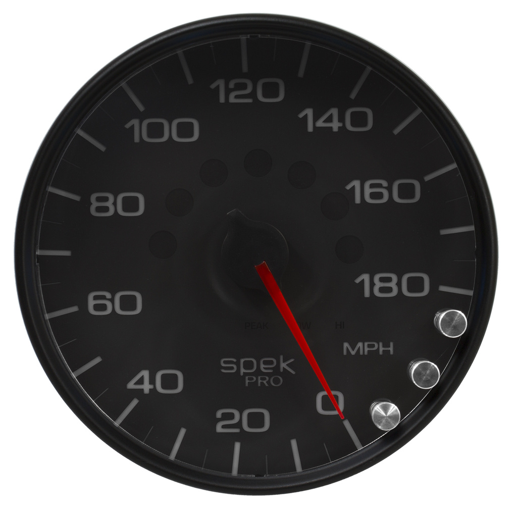 5" Hastighetsmåler, 0-180 Mph, Spek-Pro, Black/Black