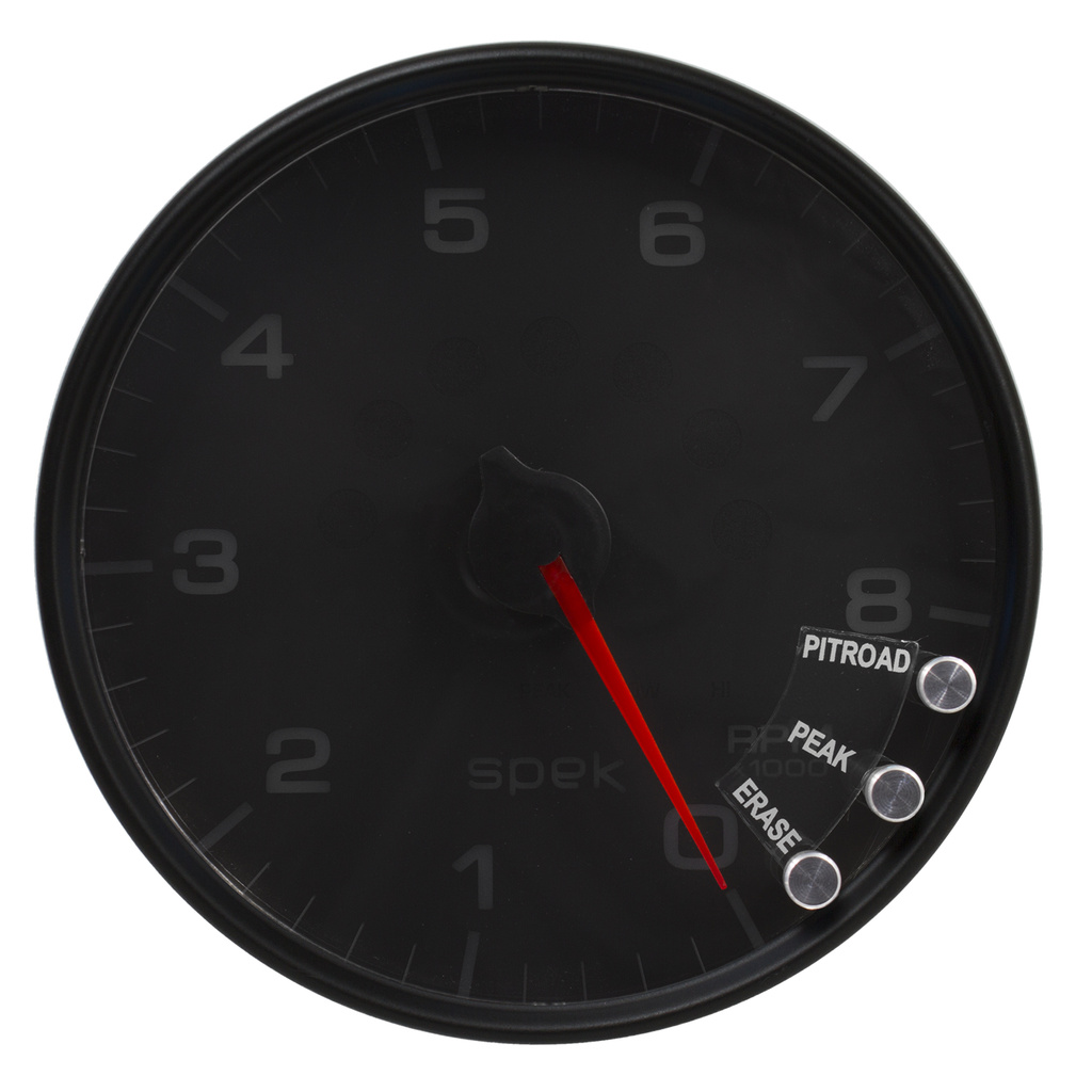 5" In-Dash Turteller, 0-8,000 Rpm, Spek-Pro, Black/Black