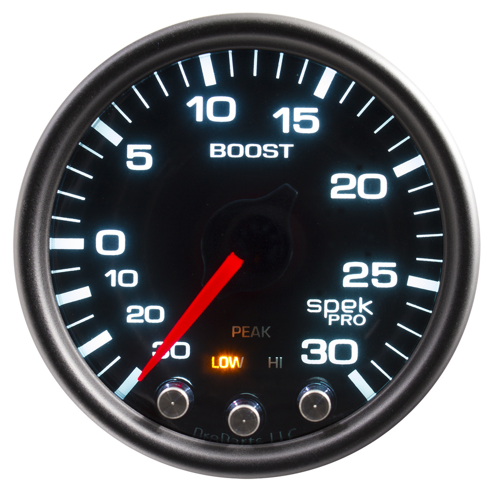 2-1/16" Boost/Vakuum, 30 In Hg/30 Psi, Spek-Pro, Black/Black