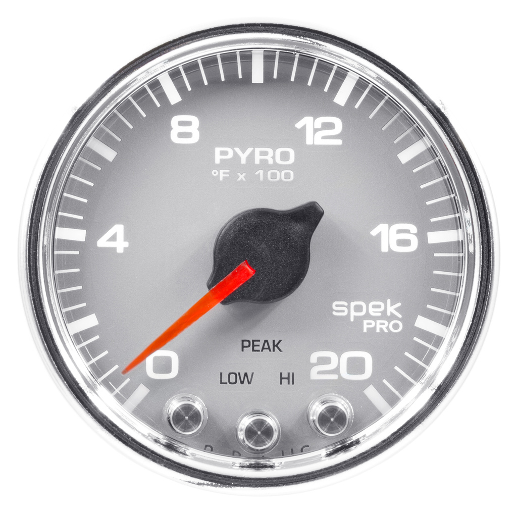 2-1/16" Pyrometer, 0-2000 °F, Spek-Pro, Silver/Chrome
