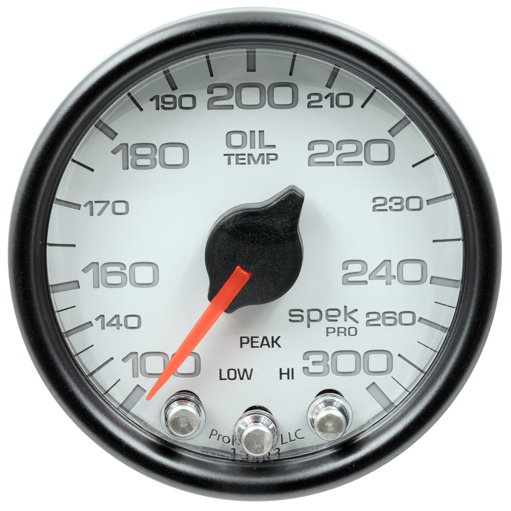 2-1/16" Oljetemperatur, 100-300 °F, Spek-Pro, White/Black