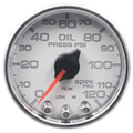 2-1/16" Oljetrykk, 0-120 Psi, Spek-Pro, White/Chrome