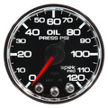 2-1/16" Oljetrykk, 0-120 Psi, Spek-Pro, Black/Chrome