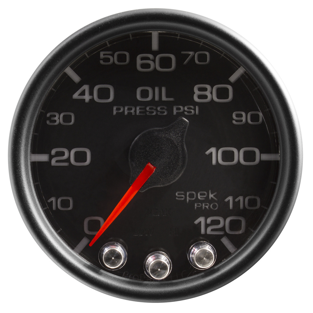 2-1/16" Oljetrykk, 0-120 Psi, Spek-Pro, Black/Black