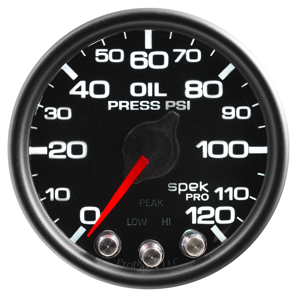 2-1/16" Oljetrykk, 0-120 Psi, Spek-Pro, Black/Black