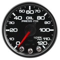 2-1/16" Oljetrykk, 0-120 Psi, Spek-Pro, Black/Black