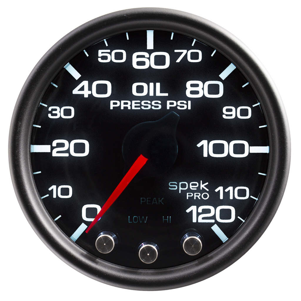 2-1/16" Oljetrykk, 0-120 Psi, Spek-Pro, Black/Black