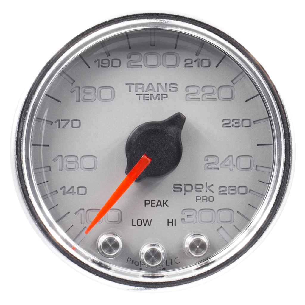 2-1/16" Transmisjon Temperatur, 100-300 °F, Spek-Pro, Silver/Chrome