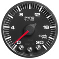 A-stolpesett, 0-35 Psi/2000 °F, 99-07 Ford Superduty, Spek-Pro, Black Dial, Black Bezel, Flat Antiglare Lens
