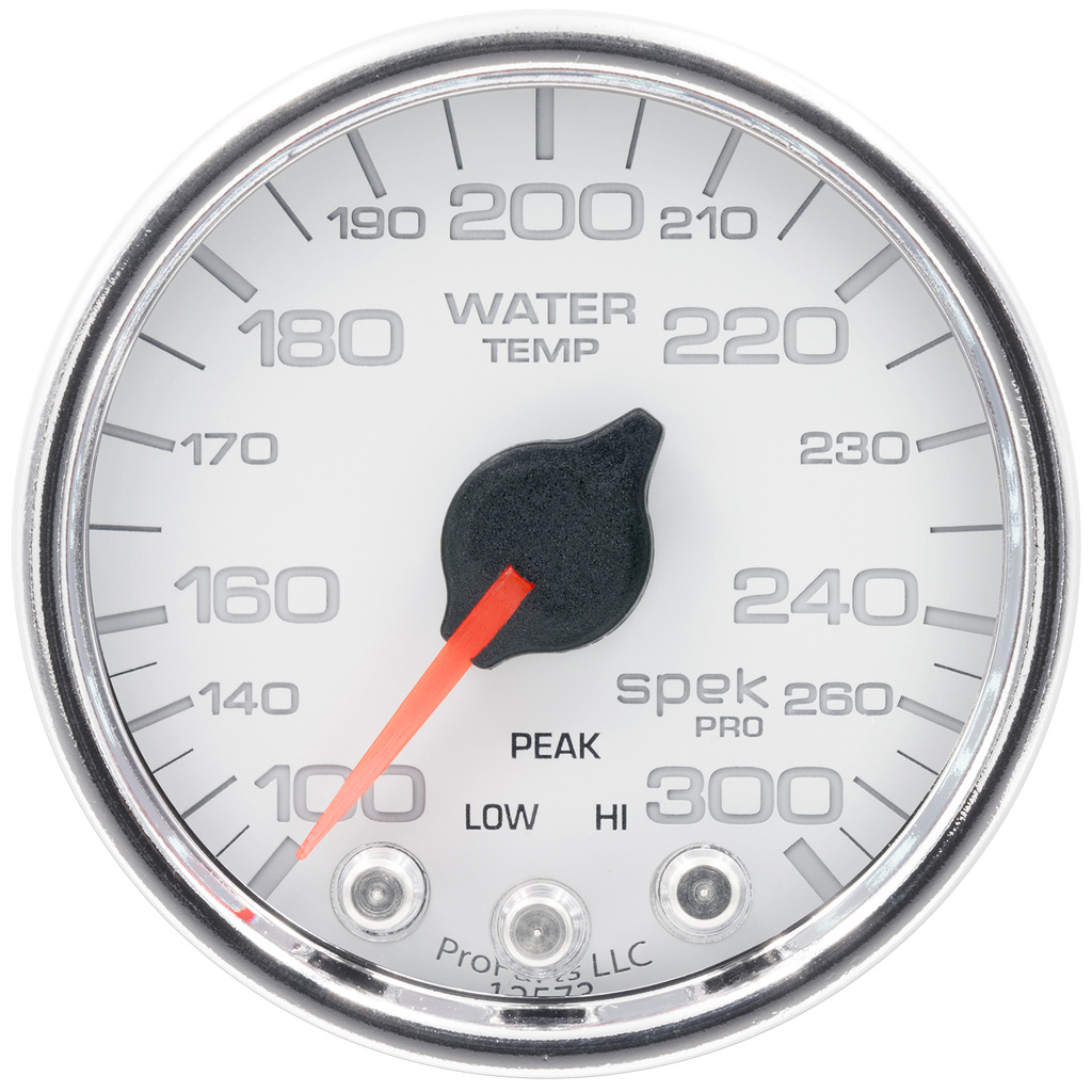 2-1/16" Vanntemperatur, 100-300 °F, Spek-Pro, White/Chrome