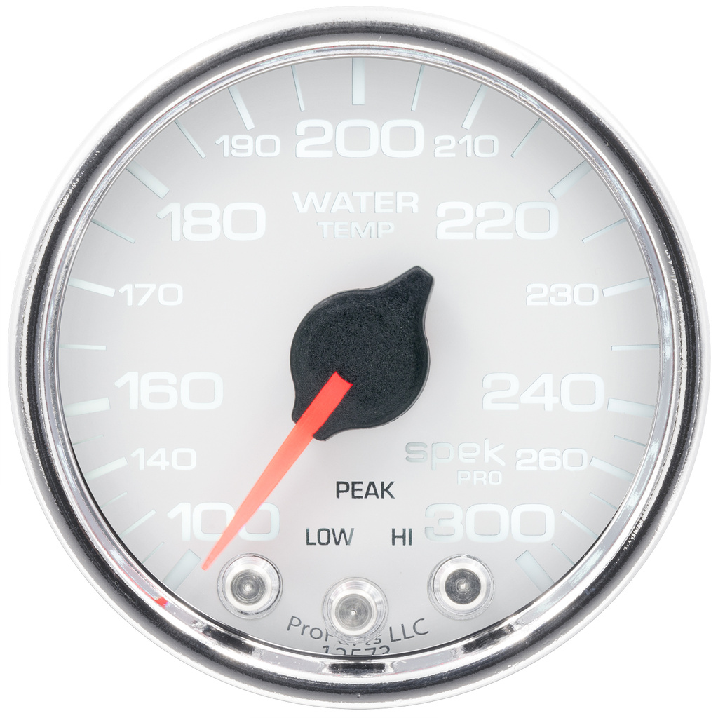 2-1/16" Vanntemperatur, 100-300 °F, Spek-Pro, White/Chrome