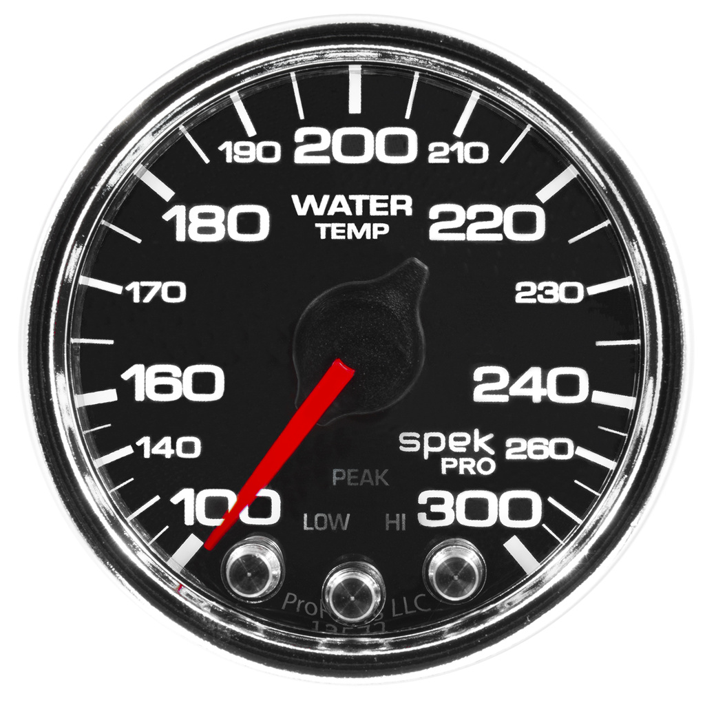 2-1/16" Vanntemperatur, 100-300 °F, Spek-Pro, Black/Chrome