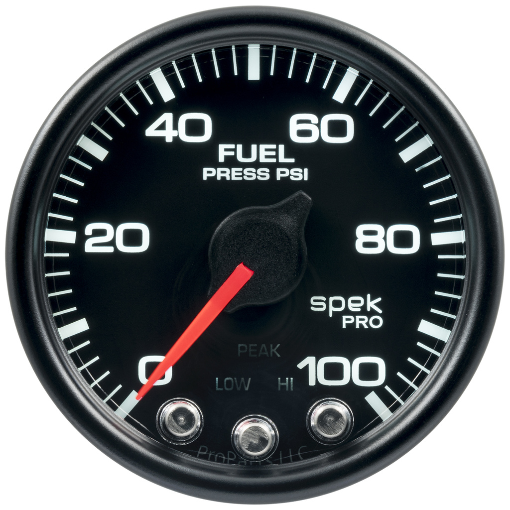 2-1/16" Drivstoff Trykk, 0-100 Psi, Spek-Pro, Black/Black, Ecu