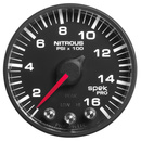 2-1/16" Nitrous Trykk, 0-1600 Psi, Spek-Pro, Black/Black