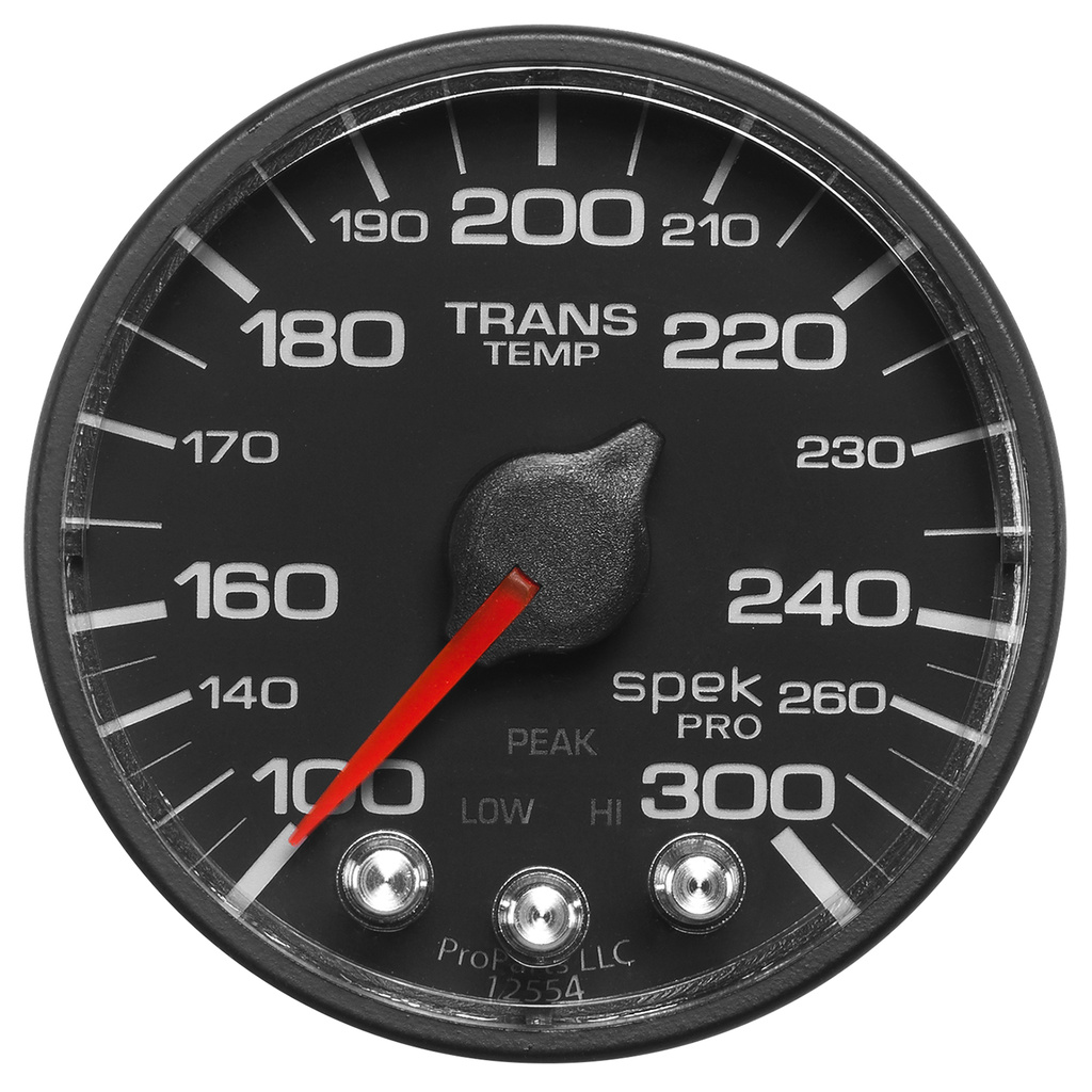 2-1/16" Transmisjon Temperatur, 100-300 °F, Spek-Pro, Black/Black