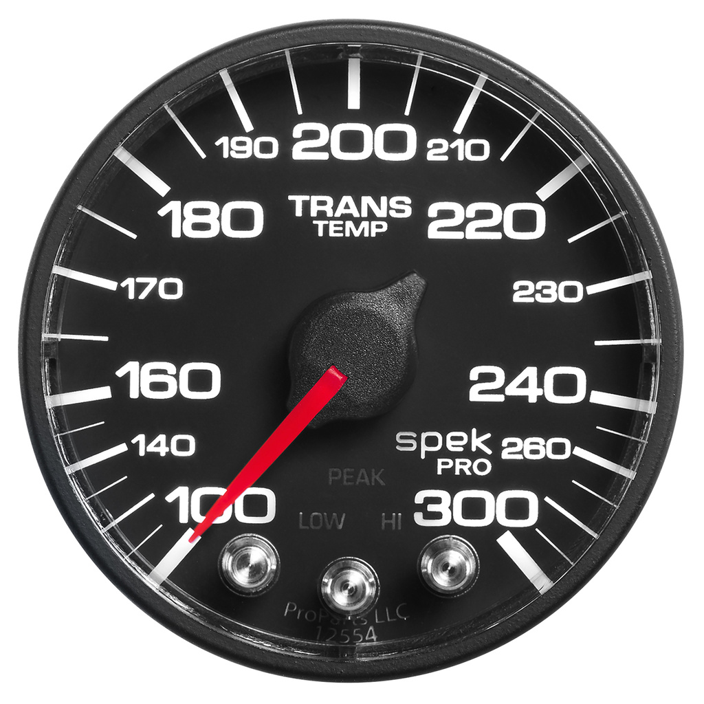 2-1/16" Transmisjon Temperatur, 100-300 °F, Spek-Pro, Black/Black