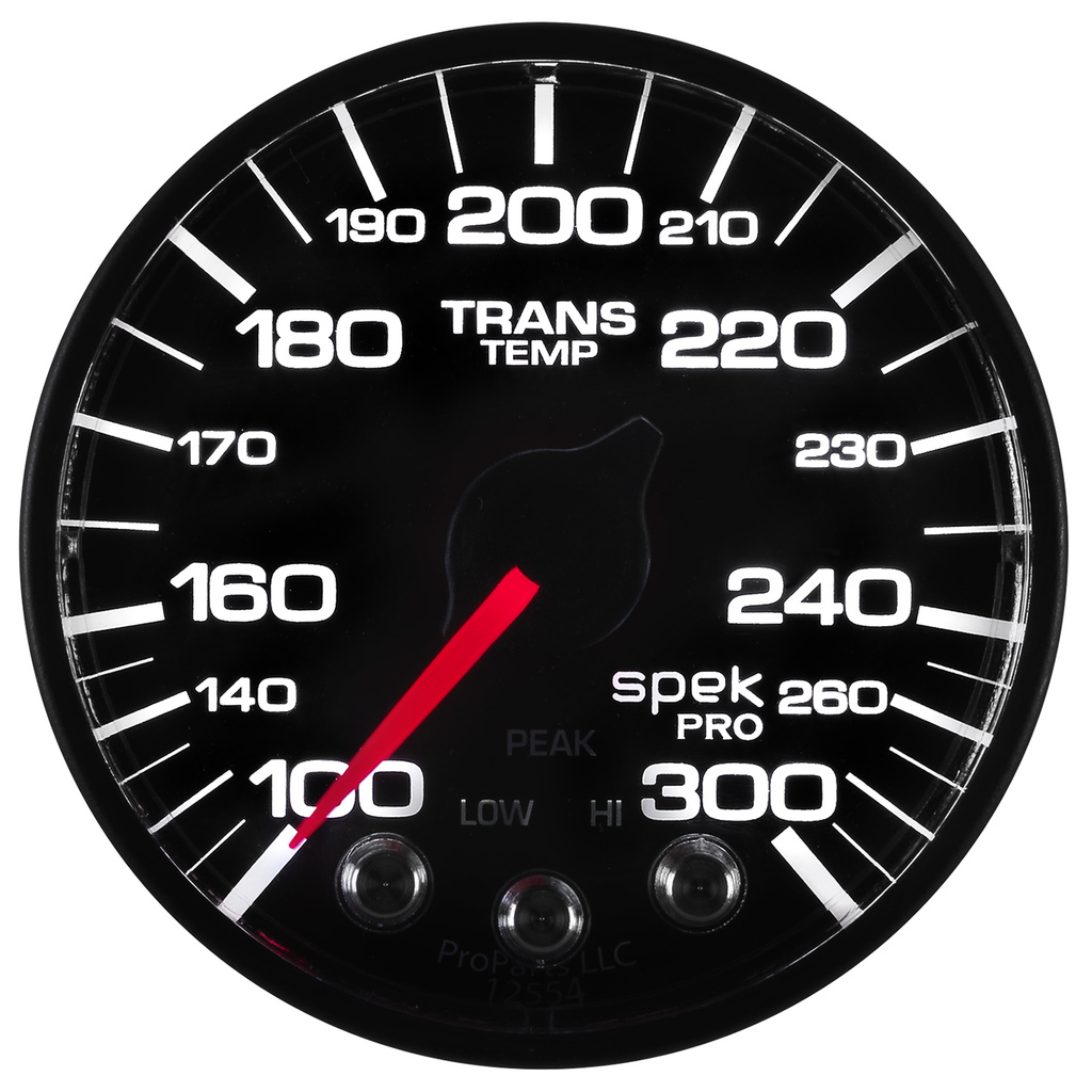 2-1/16" Transmisjon Temperatur, 100-300 °F, Spek-Pro, Black/Black