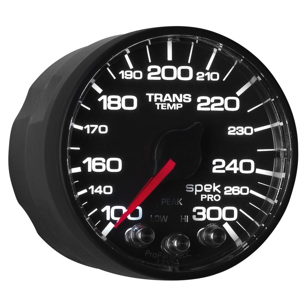 2-1/16" Transmisjon Temperatur, 100-300 °F, Spek-Pro, Black/Black