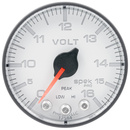 2-1/16" Voltmeter, 0-16v, Spek-Pro, White/Black