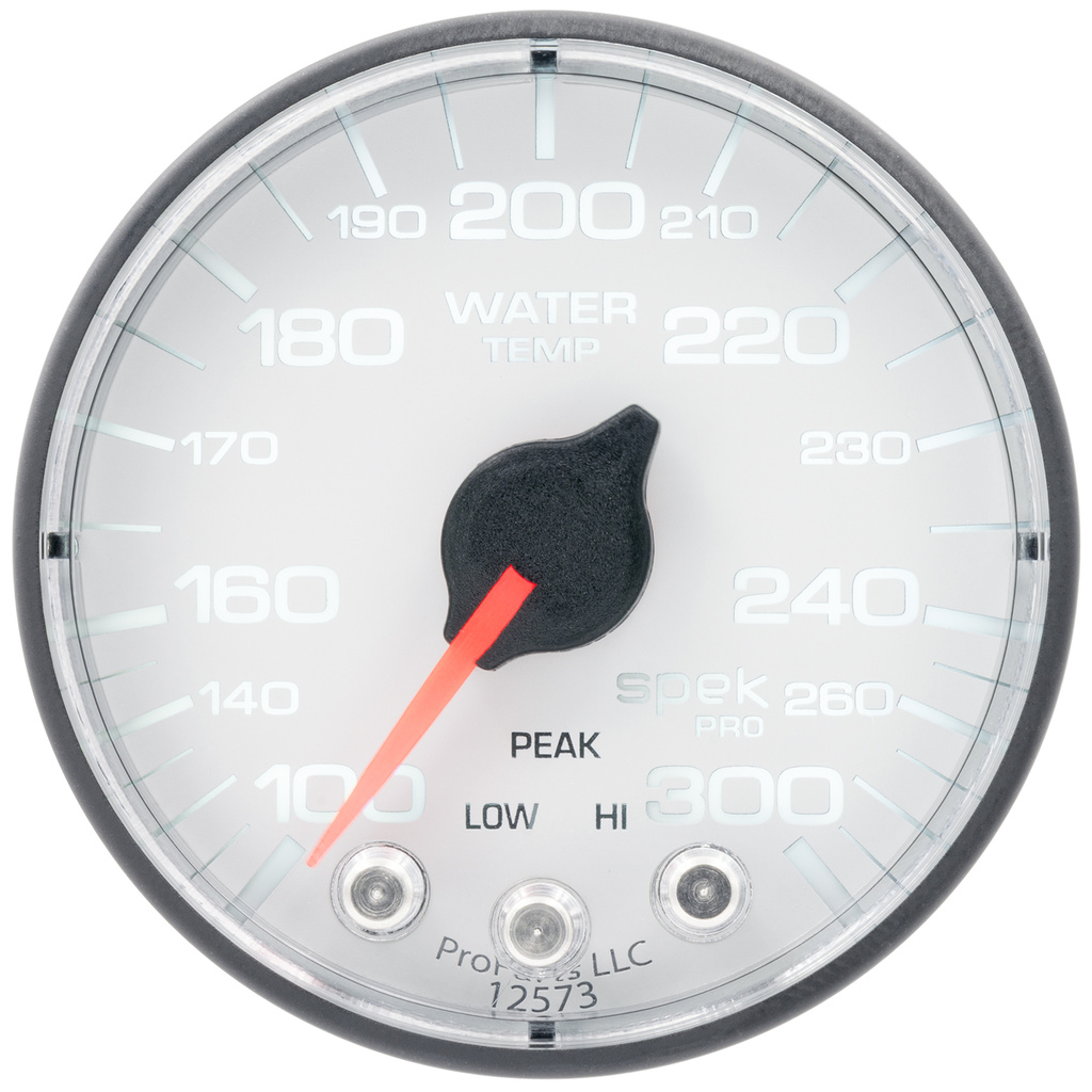 2-1/16" Vanntemperatur, 100-300 °F, Spek-Pro, White/Black