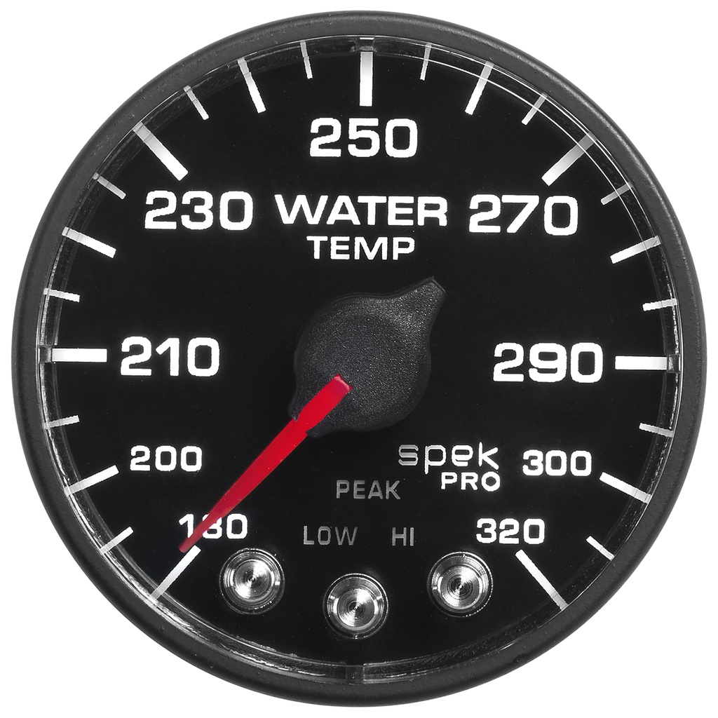 2-1/16" Vanntemperatur, 180-320 °F, Spek-Pro, Black/Black, Ecu
