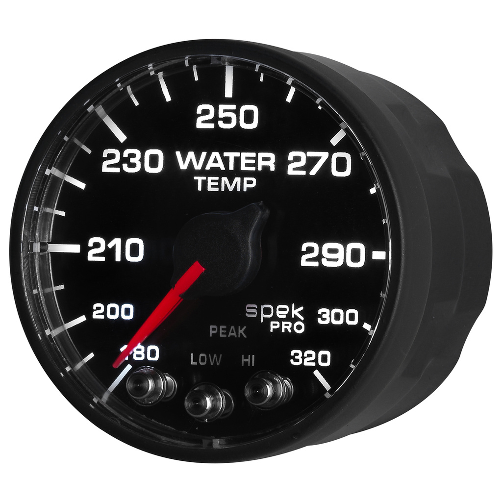 2-1/16" Vanntemperatur, 180-320 °F, Spek-Pro, Black/Black, Ecu