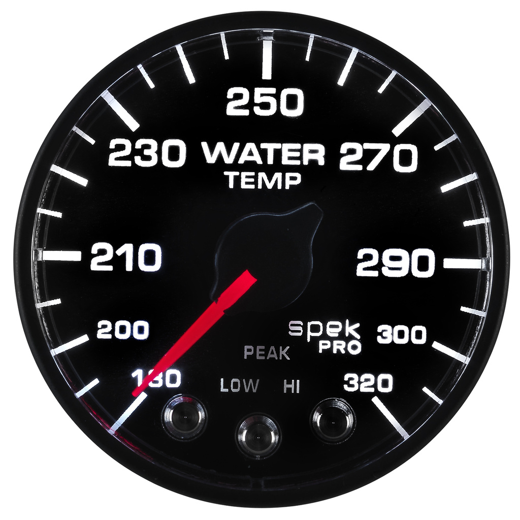 2-1/16" Vanntemperatur, 180-320 °F, Spek-Pro, Black/Black, Ecu