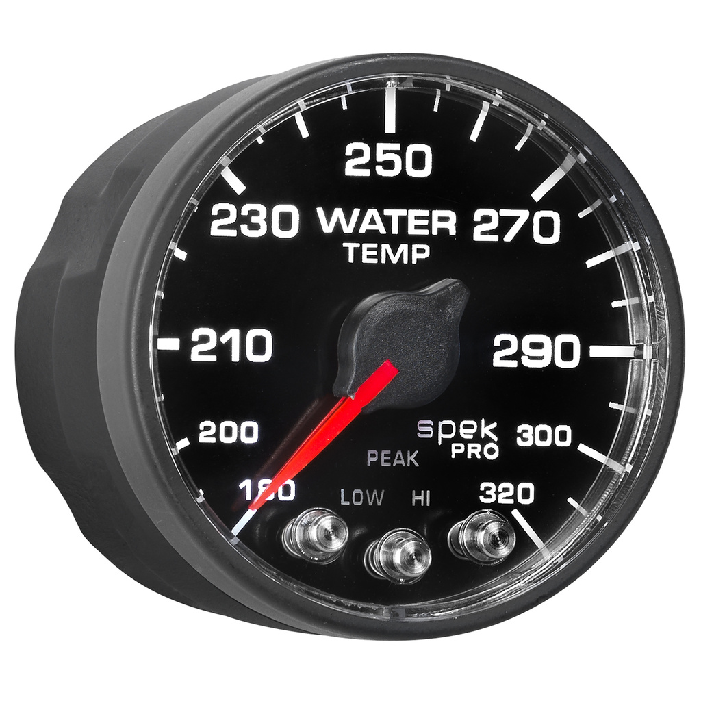 2-1/16" Vanntemperatur, 180-320 °F, Spek-Pro, Black/Black, Ecu