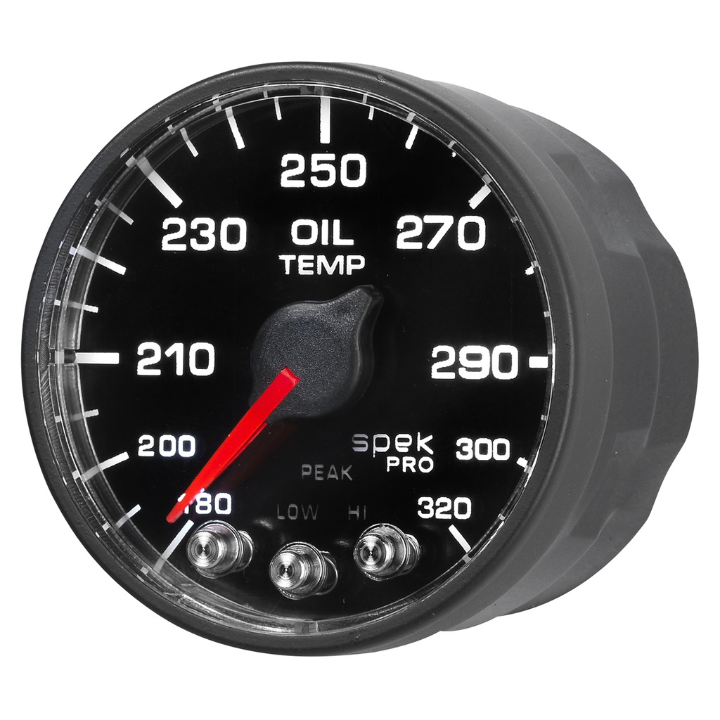 2-1/16" Oljetemperatur, 180-320 °F, Spek-Pro, Black/Black, Ecu